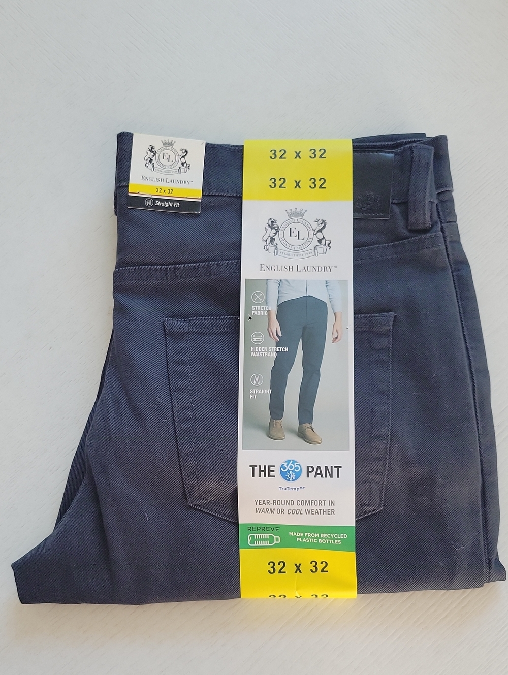 English Laundry Men's Navy Slim Straight Jeans